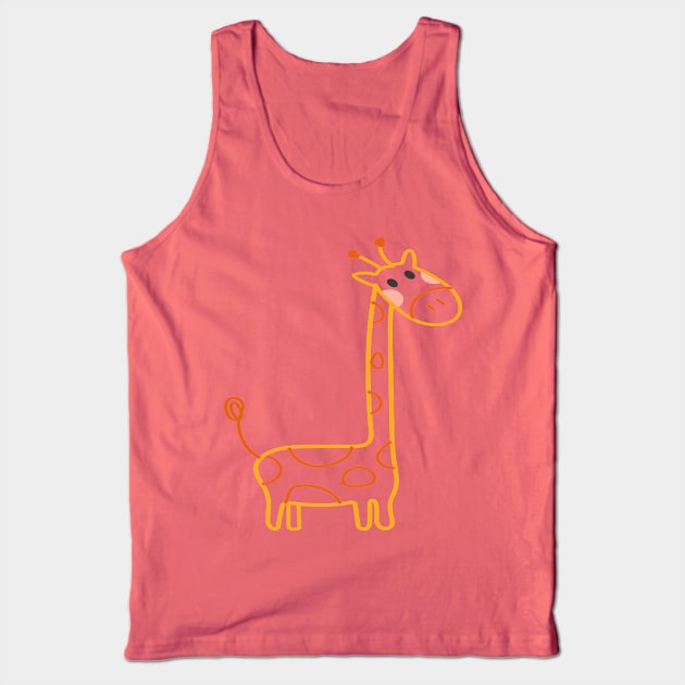 Giraffe Sticker Tank Top by cuffiz